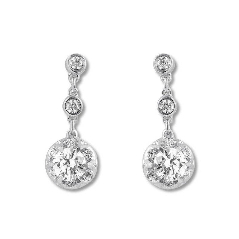 Previously Owned Diamond Dangle Earrings 5/8 ct tw Round 14K White Gold