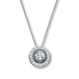 Previously Owned Diamond Necklace 3/4 ct tw Round 18K White Gold