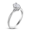 Thumbnail Image 1 of Previously Owned Certified Diamond Engagement Ring 7/8 ct tw Pear-shaped/Round 14K White Gold