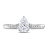 Thumbnail Image 2 of Previously Owned Certified Diamond Engagement Ring 7/8 ct tw Pear-shaped/Round 14K White Gold