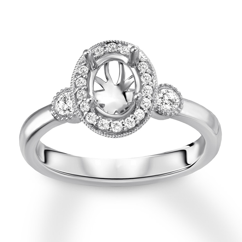 Main Image 1 of Previously Owned Diamond Ring Setting 1/4 carat tw Round 14K White Gold