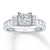 Thumbnail Image 3 of Previously Owned Diamond Ring Setting 7/8 ct tw Princess/Round 14K White Gold