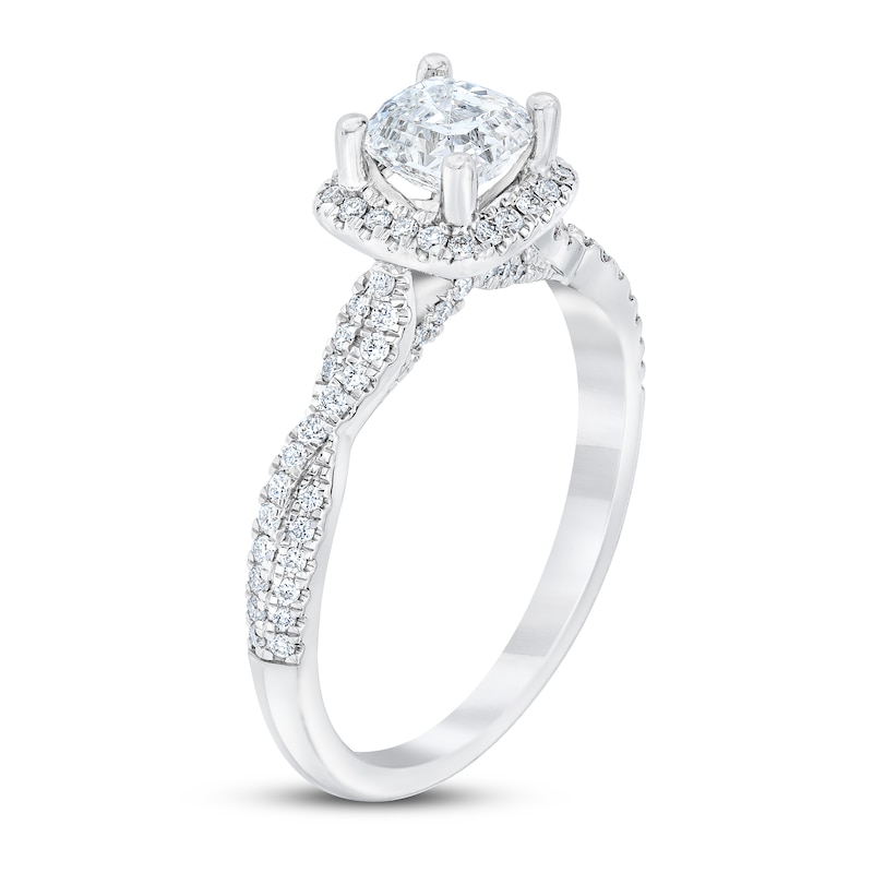 Previously Owned Royal Asscher Laurentine Diamond Engagement Ring 1 1/3 ct tw Square Emerald-cut 14K White Gold