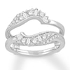 Thumbnail Image 1 of Previously Owned Diamond Enhancer Ring 1/2 ct tw Round/Baguette 14K White Gold