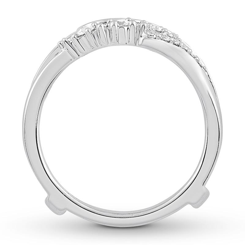 Main Image 2 of Previously Owned Diamond Enhancer Ring 1/2 ct tw Round/Baguette 14K White Gold