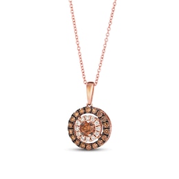 Previously Owned Le Vian Crème Brûlée Diamond Necklace 1/2 ct tw Round 14K Strawberry Gold