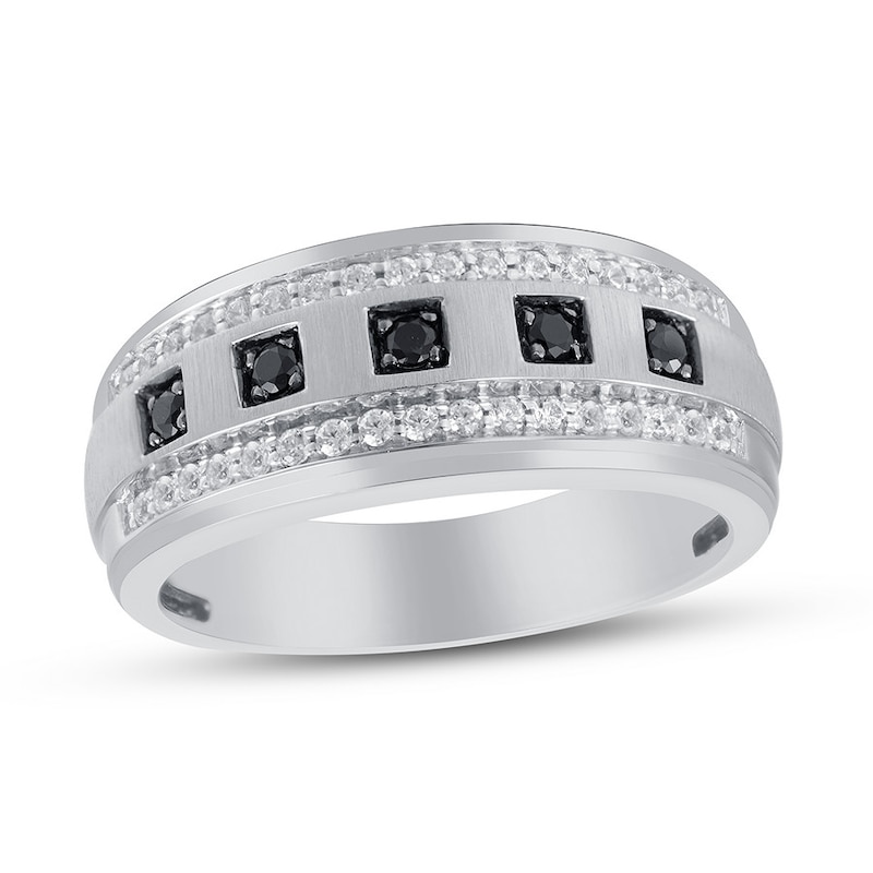 Main Image 1 of Previously Owned Men's Diamond Ring 1/2 ct tw Round-cut 10K White Gold