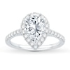 Thumbnail Image 3 of Previously Owned Diamond Engagement Ring Setting 1/2 ct tw Round Platinum