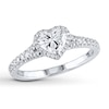 Thumbnail Image 0 of Previously Owned Diamond Engagement Ring 1 ct tw Heart-Shaped 14K White Gold