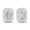 Thumbnail Image 0 of Previously Owned Diamond Stud Earrings 1/2 ct tw Round/Emerald 14K White Gold