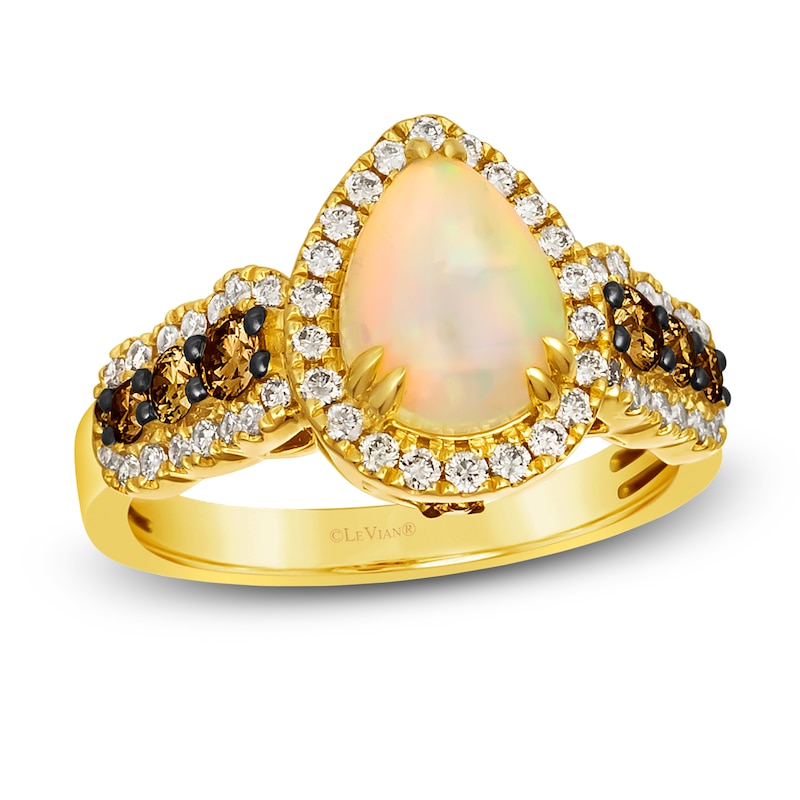 Previously Owned Le Vian Natural Opal Ring 3/4 ct tw Diamonds 14K Honey Gold