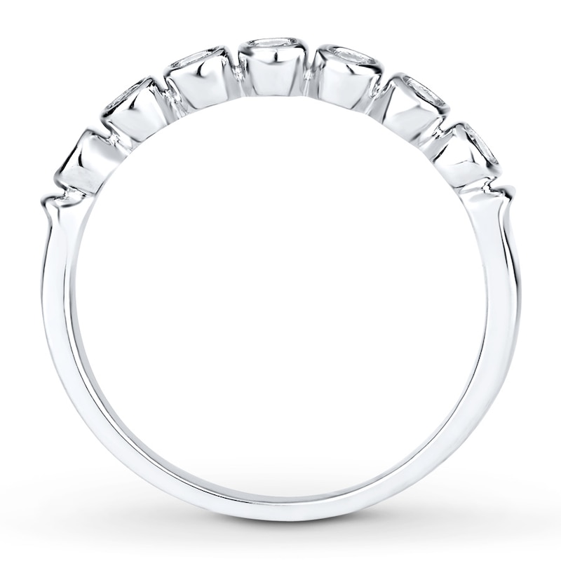 Main Image 2 of Previously Owned Diamond Anniversary Band 1/4 ct tw Bezel-set 14K White Gold