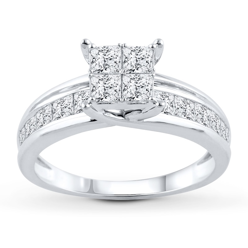 Previously Owned Diamond Engagement Ring 1-1/2 ct tw Princess-cut 14K ...