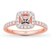 Thumbnail Image 1 of Previously Owned Colorless Diamond Ring Setting 1/2 cttw Round-cut 14K Rose Gold