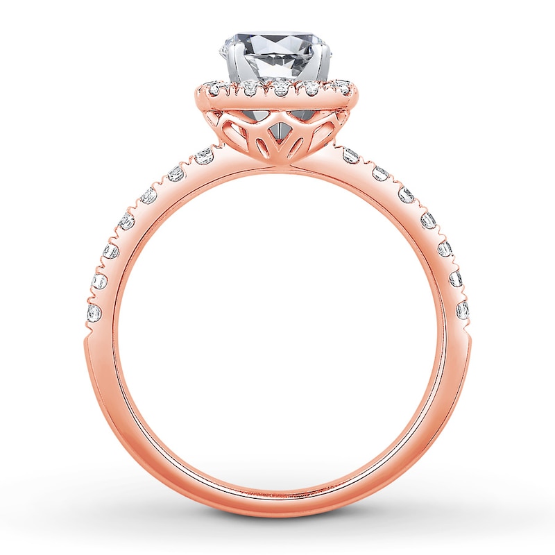 Main Image 2 of Previously Owned Colorless Diamond Ring Setting 1/2 cttw Round-cut 14K Rose Gold