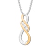 Thumbnail Image 1 of Previously Owned Diamond Infinity Necklace 1/10 ct tw Sterling Silver/10K Yellow Gold