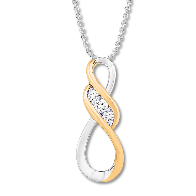 Previously Owned Diamond Infinity Necklace 1/10 ct tw Sterling Silver ...