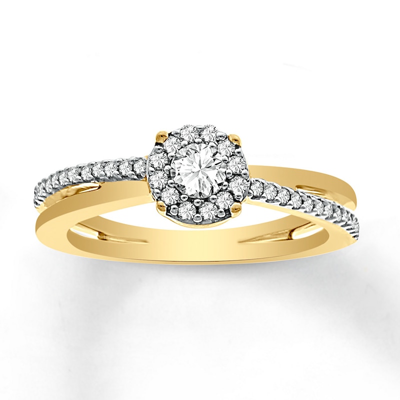 Main Image 1 of Previously Owned Diamond Promise Ring 3/8 ct tw Round 10K Yellow Gold