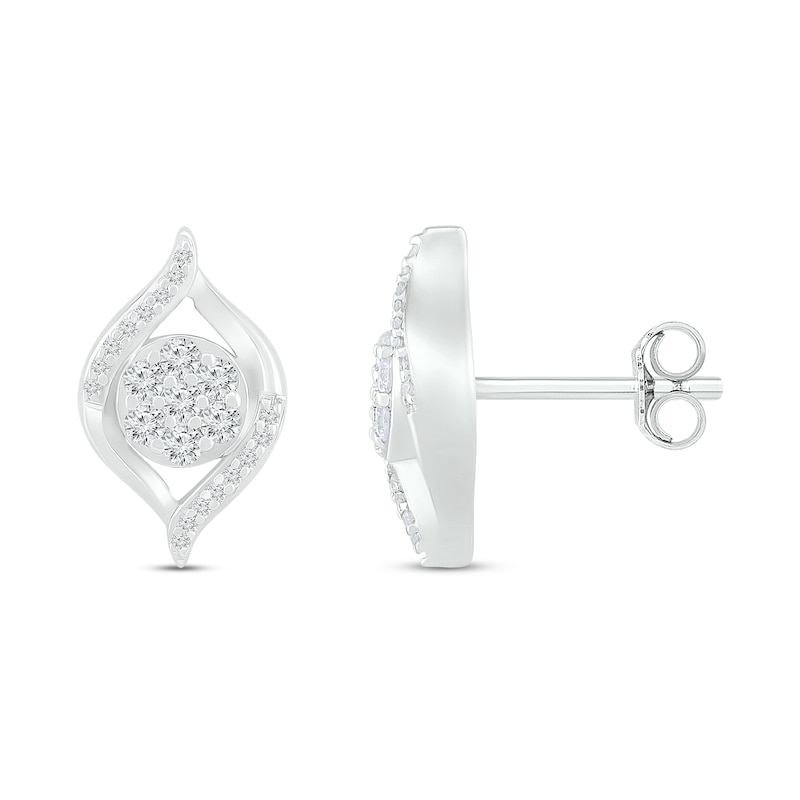 Main Image 2 of Previously Owned Diamond Stud Earrings 1/4 ct tw Round 10K White Gold