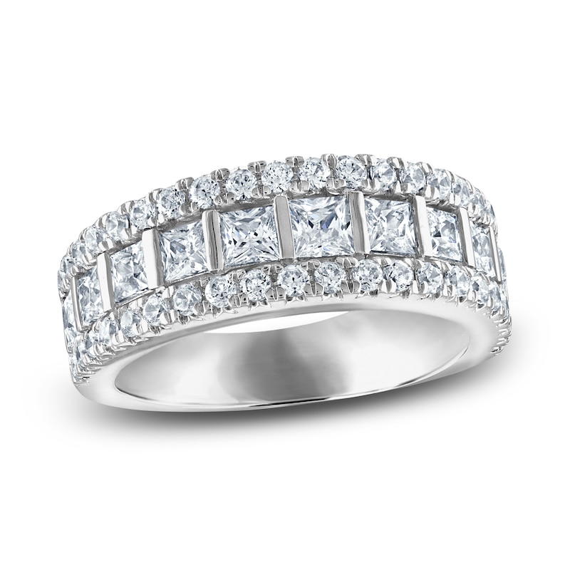 Previously Owned Diamond Anniversary Band 1-3/4 ct tw Round/Princess 14K White Gold