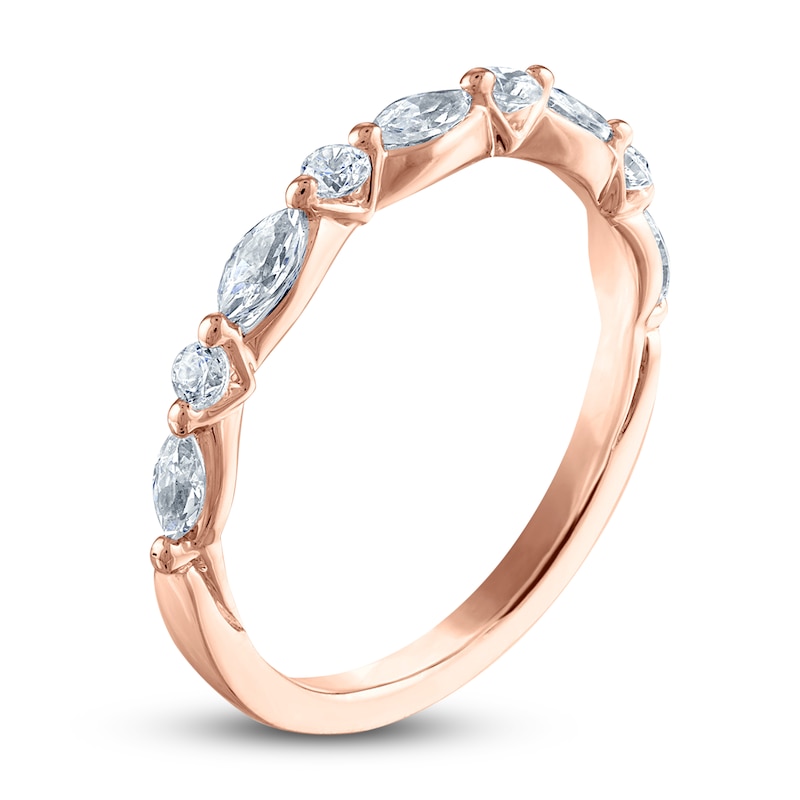 Main Image 2 of Previously Owned Diamond Anniversary Band 1/2 ct tw Marquise/Round 14K Rose Gold