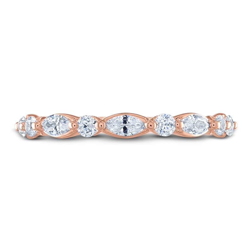 Main Image 3 of Previously Owned Diamond Anniversary Band 1/2 ct tw Marquise/Round 14K Rose Gold