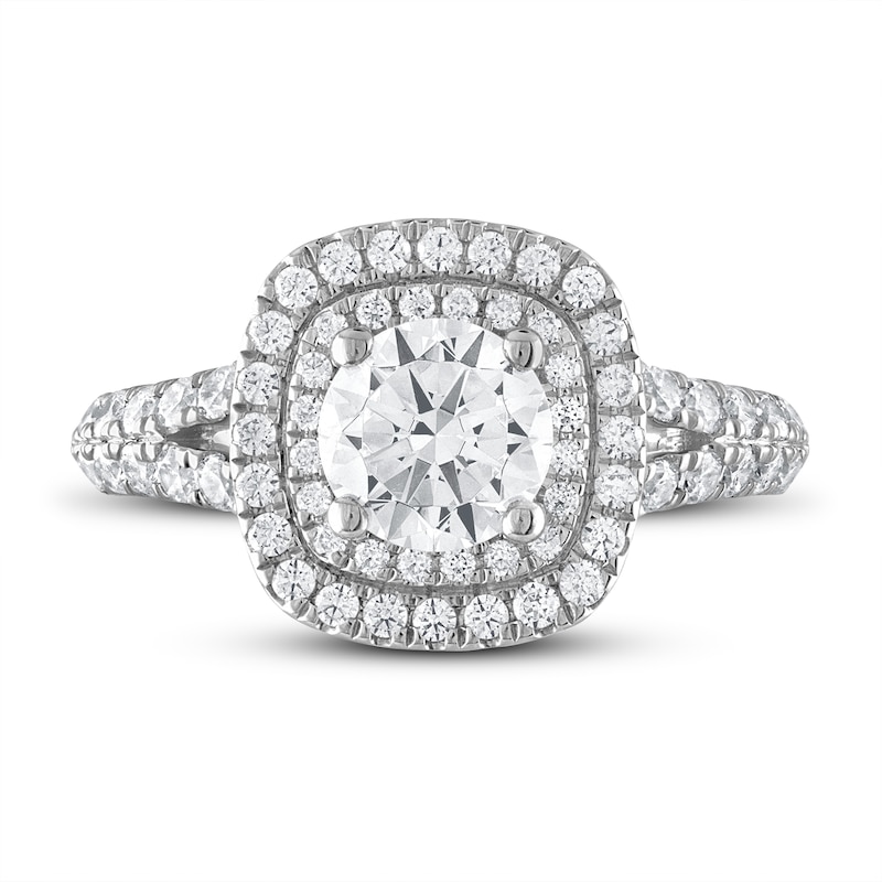 Previously Owned Vera Wang WISH Diamond Engagement Ring 1-1/2 ct tw Round 14K White Gold