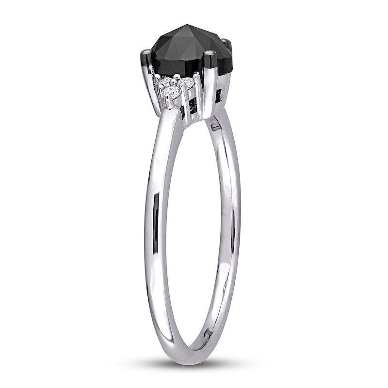 Main Image 2 of Previously Owned Black Diamond Engagement Ring 1 ct tw 14K White Gold