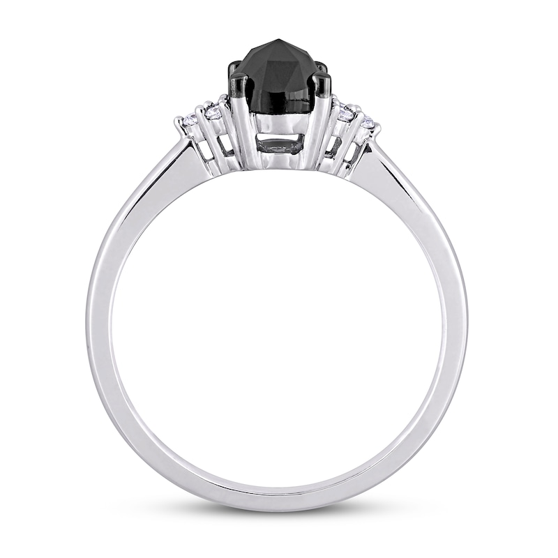 Main Image 3 of Previously Owned Black Diamond Engagement Ring 1 ct tw 14K White Gold