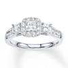 Thumbnail Image 1 of Previously Owned Diamond Engagement Ring 1 ct tw Princess-cut 14K White Gold