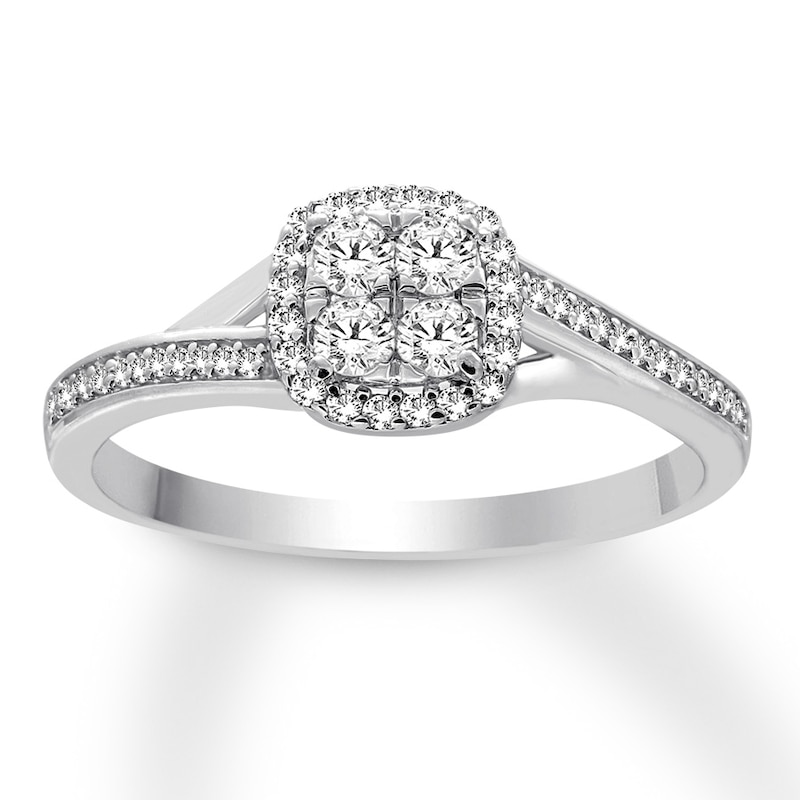 Main Image 1 of Previously Owned Diamond Promise Ring 1/3 ct tw Round 10K White Gold