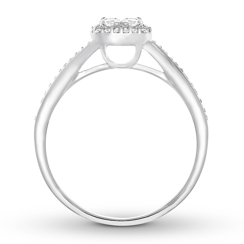 Main Image 2 of Previously Owned Diamond Promise Ring 1/3 ct tw Round 10K White Gold