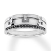 Thumbnail Image 1 of Previously Owned Men's Diamond Ring 1/4 ct tw Black & White 10K White Gold