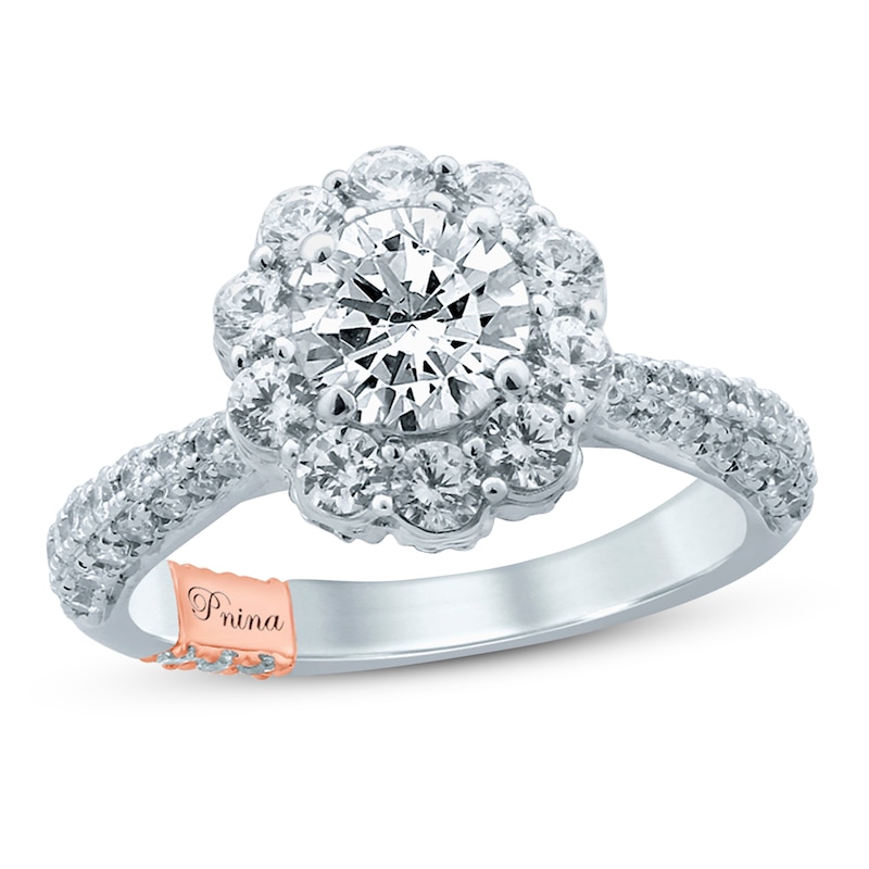 Main Image 1 of Previously Owned Pnina Tornai Romantic Rose Diamond Engagement Ring 2-1/3 ct tw Round 14K White Gold