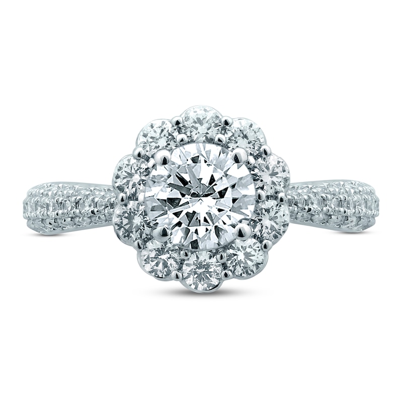 Main Image 3 of Previously Owned Pnina Tornai Romantic Rose Diamond Engagement Ring 2-1/3 ct tw Round 14K White Gold