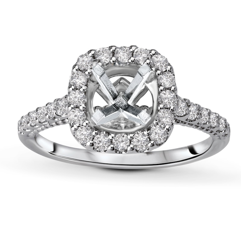 Main Image 1 of Previously Owned Diamond Engagement Ring Setting 1/2 ct tw Round 14K White Gold