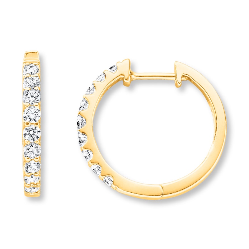 Previously Owned Diamond Hoop Earrings 1/2 ct tw Round 14K Gold