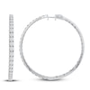 Thumbnail Image 1 of Previously Owned Diamond Hoop Earrings 10 ct tw Round 14K White Gold