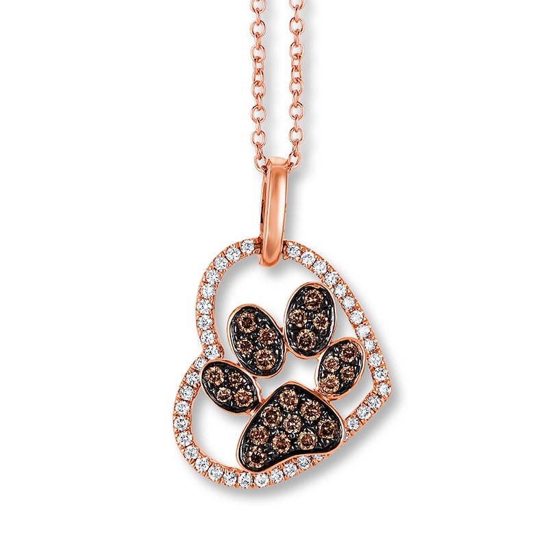 Previously Owned Le Vian Chocolate Diamond Paw Necklace 1/3 ct tw 14K Rose Gold