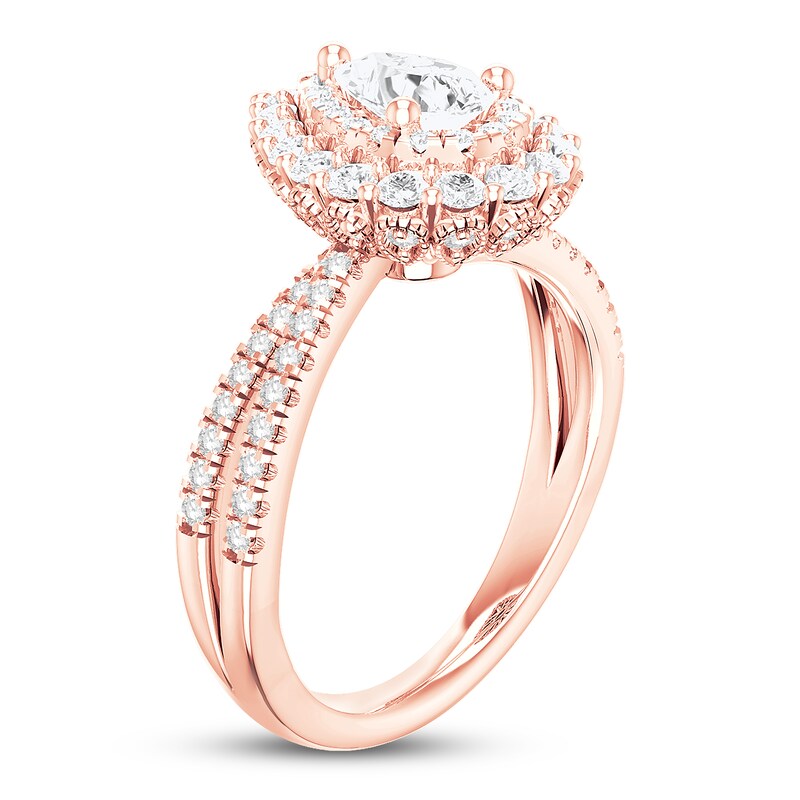 Previously Owned Diamond Engagement Ring 1 ct tw Round/Pear-shaped 14K Rose Gold