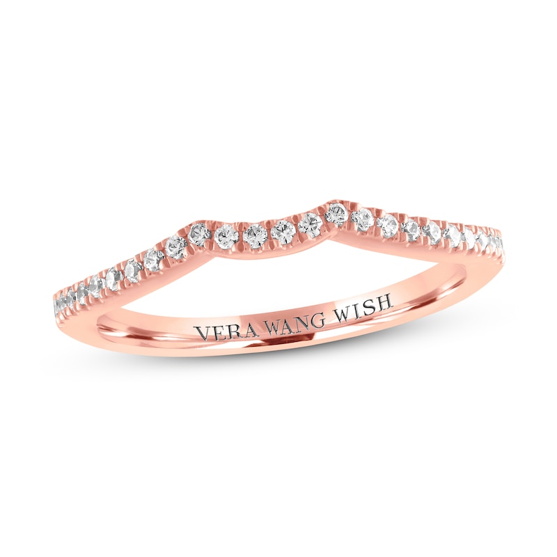 Previously Owned Vera Wang WISH Diamond Wedding Band 1/6 ct tw Round 14K Rose Gold