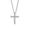 Thumbnail Image 1 of Previously Owned Diamond Cross Necklace 1/3 ct tw Round 14K White Gold