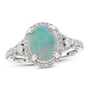 Thumbnail Image 1 of Previously Owned Natural Opal Ring 1/3 ct tw Diamonds 10K White Gold