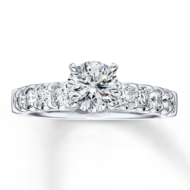 Main Image 3 of Previously Owned Diamond Engagement Ring 3/4 ct tw Round 14K White Gold