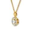 Thumbnail Image 3 of Previously Owned Certified Diamond Necklace 1/2 ct tw Round 18K Yellow Gold