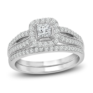 Monogram Infini wedding band, white gold and princess-cut diamonds -  Categories