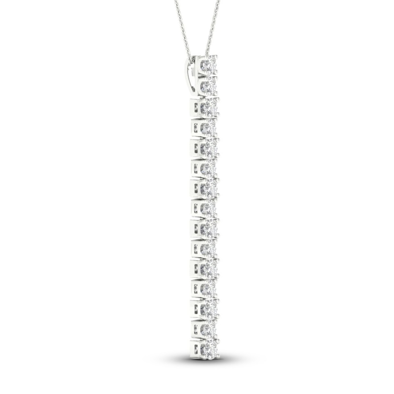 Main Image 2 of Previously Owned Lab-Created Diamond Necklace 2 ct tw Round 14K White Gold