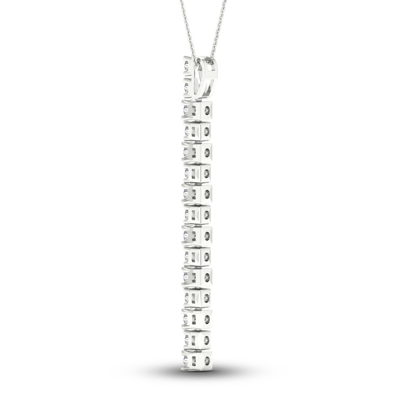 Main Image 4 of Previously Owned Lab-Created Diamond Necklace 2 ct tw Round 14K White Gold