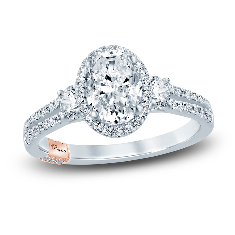 Main Image 1 of Previously Owned Pnina Tornai Lab-Created Diamond Engagement Ring 1-1/2 ct tw Oval/Round 14K White Gold