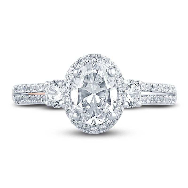 Main Image 3 of Previously Owned Pnina Tornai Lab-Created Diamond Engagement Ring 1-1/2 ct tw Oval/Round 14K White Gold